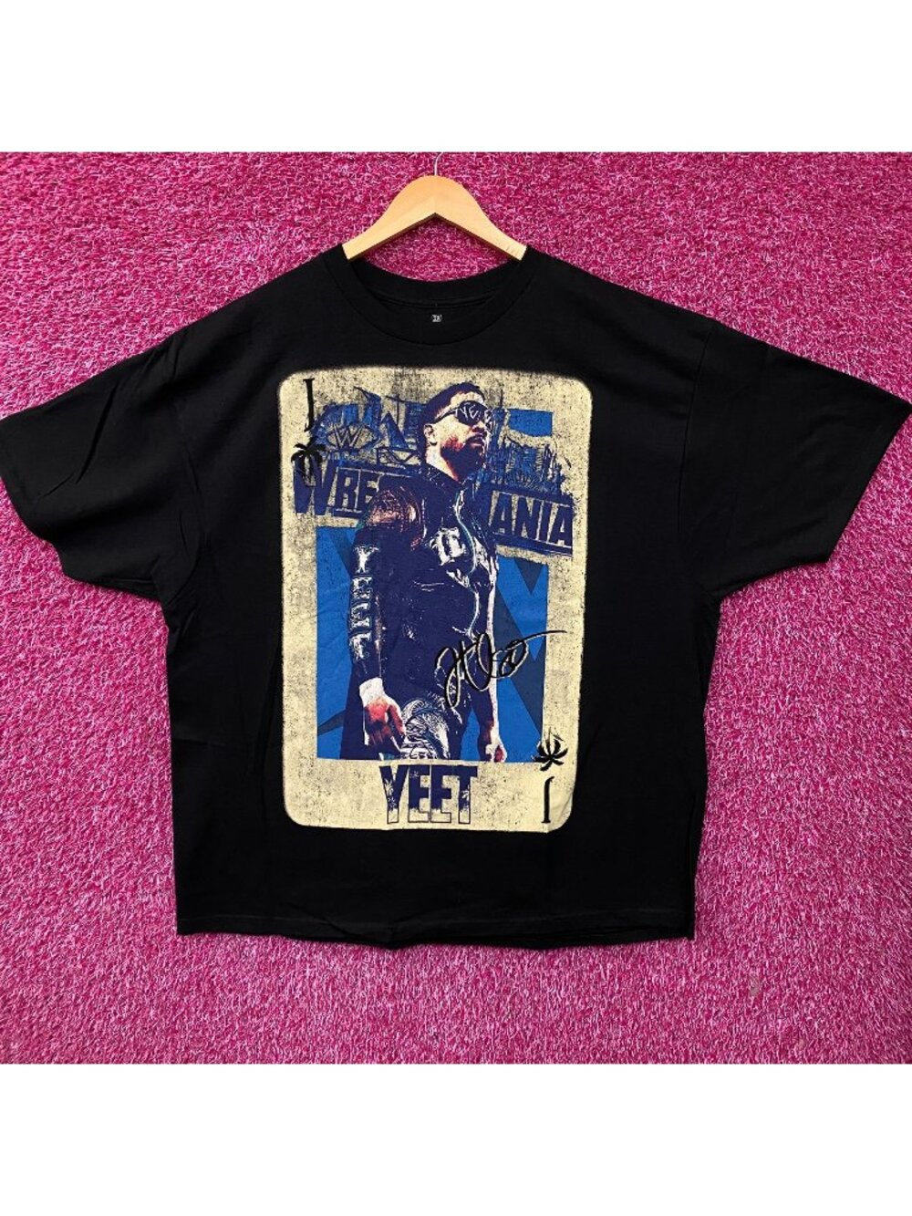 WWE Jey Uso WrestleMania Card Graphic T-Shirt 2XL